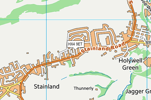 HX4 9ET map - OS VectorMap District (Ordnance Survey)