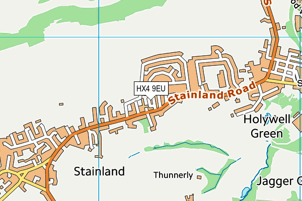 HX4 9EU map - OS VectorMap District (Ordnance Survey)
