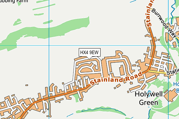 HX4 9EW map - OS VectorMap District (Ordnance Survey)