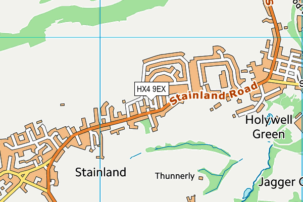 HX4 9EX map - OS VectorMap District (Ordnance Survey)