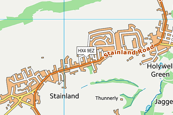 HX4 9EZ map - OS VectorMap District (Ordnance Survey)