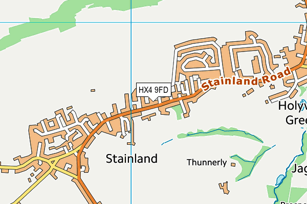 HX4 9FD map - OS VectorMap District (Ordnance Survey)