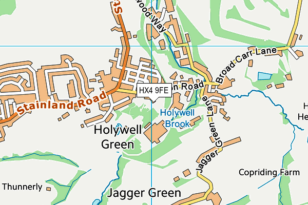 HX4 9FE map - OS VectorMap District (Ordnance Survey)