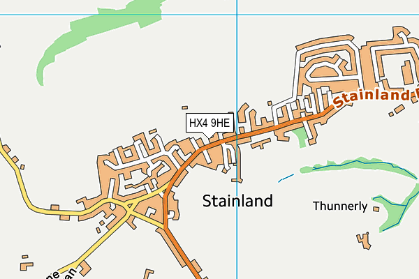 HX4 9HE map - OS VectorMap District (Ordnance Survey)