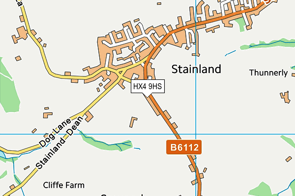 HX4 9HS map - OS VectorMap District (Ordnance Survey)