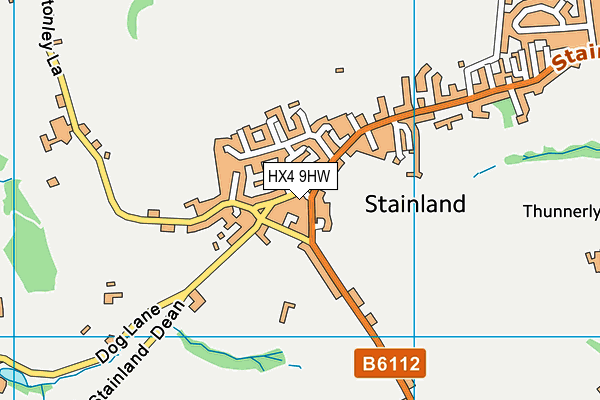 HX4 9HW map - OS VectorMap District (Ordnance Survey)