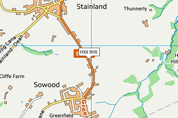 HX4 9HX map - OS VectorMap District (Ordnance Survey)