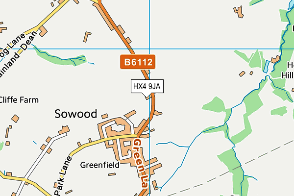 HX4 9JA map - OS VectorMap District (Ordnance Survey)