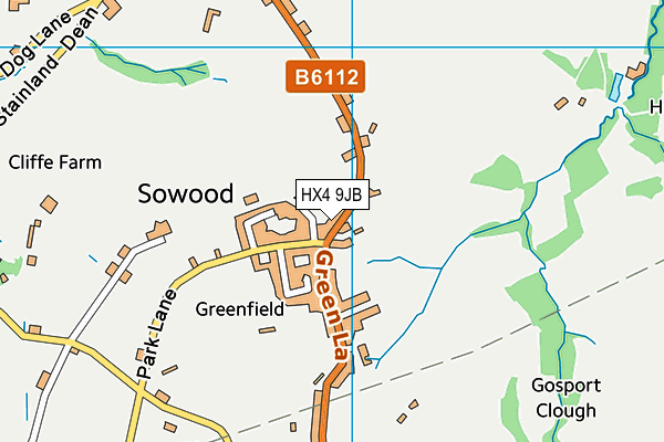 HX4 9JB map - OS VectorMap District (Ordnance Survey)