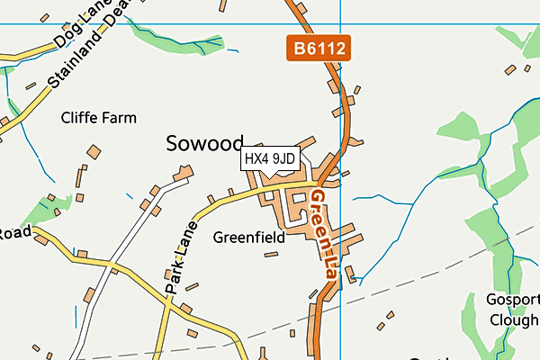 HX4 9JD map - OS VectorMap District (Ordnance Survey)