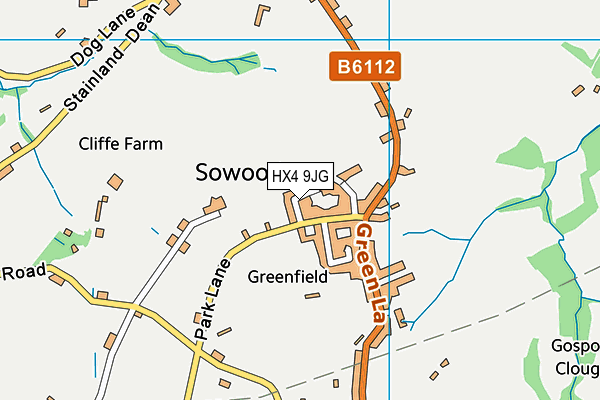 HX4 9JG map - OS VectorMap District (Ordnance Survey)