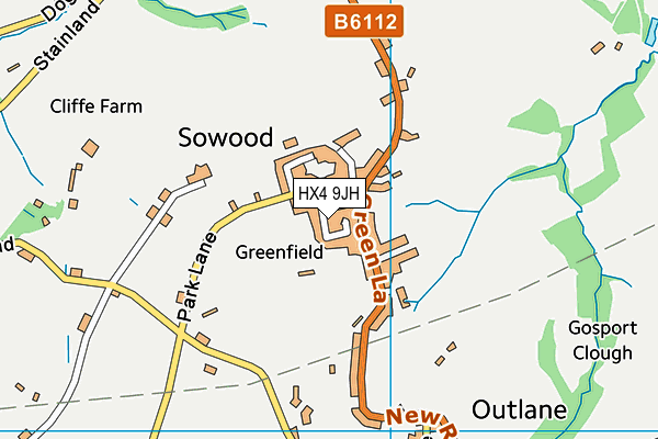 HX4 9JH map - OS VectorMap District (Ordnance Survey)