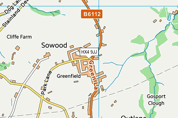 HX4 9JJ map - OS VectorMap District (Ordnance Survey)