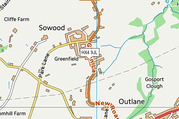 HX4 9JL map - OS VectorMap District (Ordnance Survey)