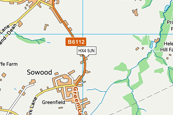 HX4 9JN map - OS VectorMap District (Ordnance Survey)