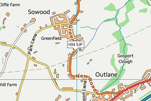 HX4 9JP map - OS VectorMap District (Ordnance Survey)