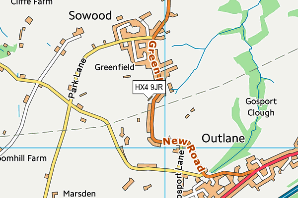 HX4 9JR map - OS VectorMap District (Ordnance Survey)