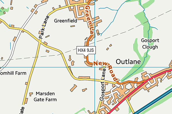 HX4 9JS map - OS VectorMap District (Ordnance Survey)