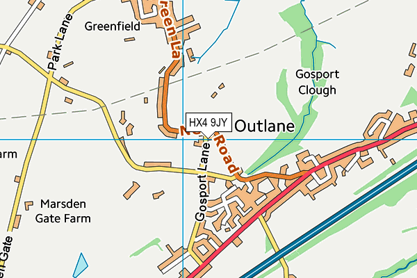 HX4 9JY map - OS VectorMap District (Ordnance Survey)