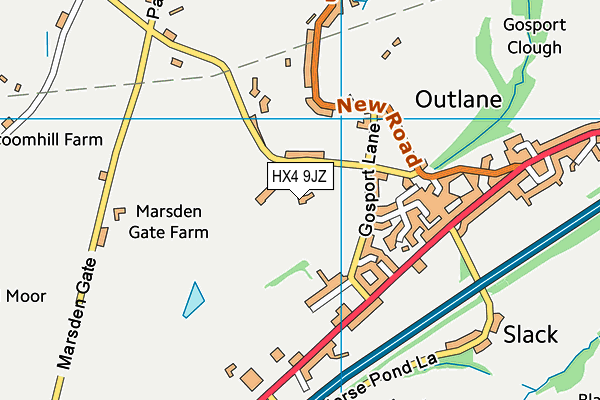 HX4 9JZ map - OS VectorMap District (Ordnance Survey)