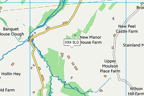 HX4 9LG map - OS VectorMap District (Ordnance Survey)