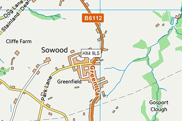 HX4 9LS map - OS VectorMap District (Ordnance Survey)