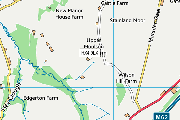 HX4 9LX map - OS VectorMap District (Ordnance Survey)