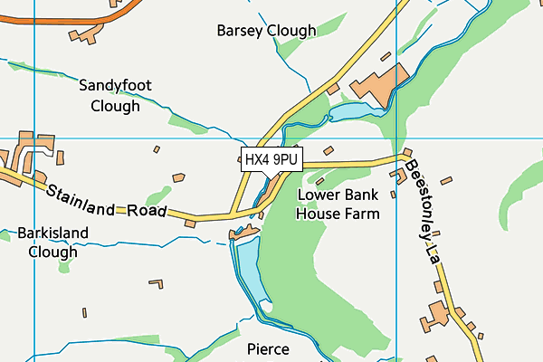 HX4 9PU map - OS VectorMap District (Ordnance Survey)