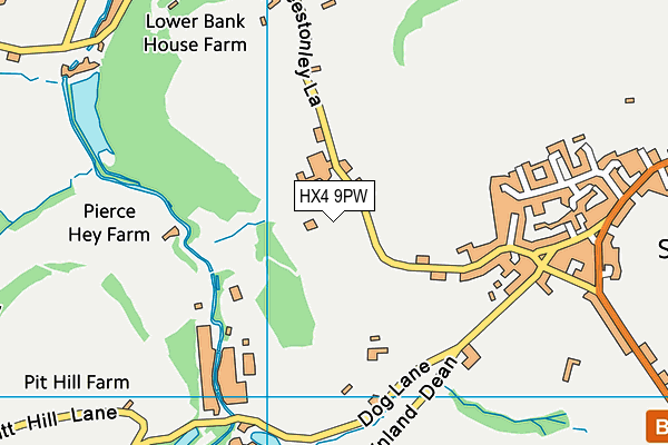 HX4 9PW map - OS VectorMap District (Ordnance Survey)