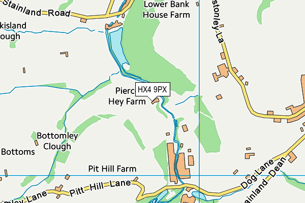 HX4 9PX map - OS VectorMap District (Ordnance Survey)