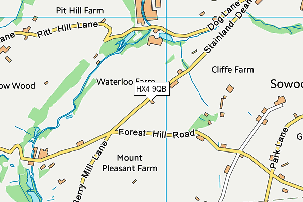 HX4 9QB map - OS VectorMap District (Ordnance Survey)