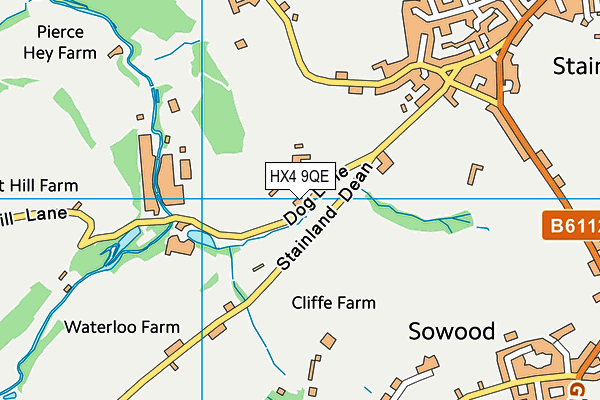 HX4 9QE map - OS VectorMap District (Ordnance Survey)