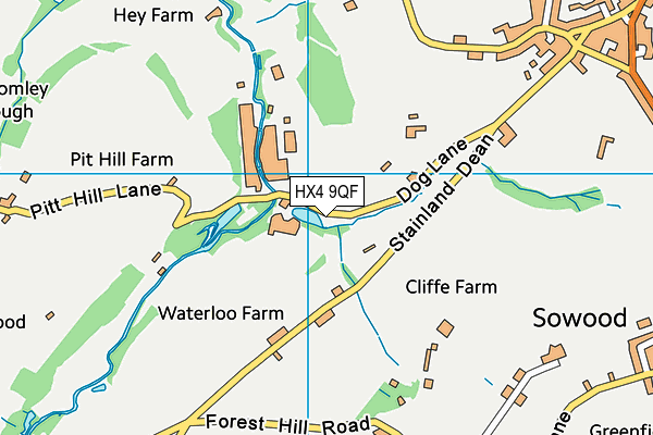HX4 9QF map - OS VectorMap District (Ordnance Survey)