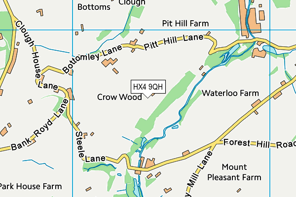 HX4 9QH map - OS VectorMap District (Ordnance Survey)