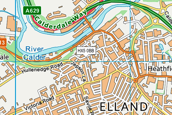 Elland Church of England (Voluntary Aided) Junior, Infant and Nursery School map (HX5 0BB) - OS VectorMap District (Ordnance Survey)