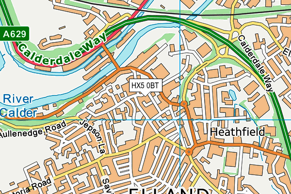 HX5 0BT map - OS VectorMap District (Ordnance Survey)