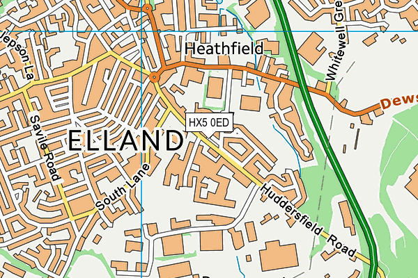HX5 0ED map - OS VectorMap District (Ordnance Survey)
