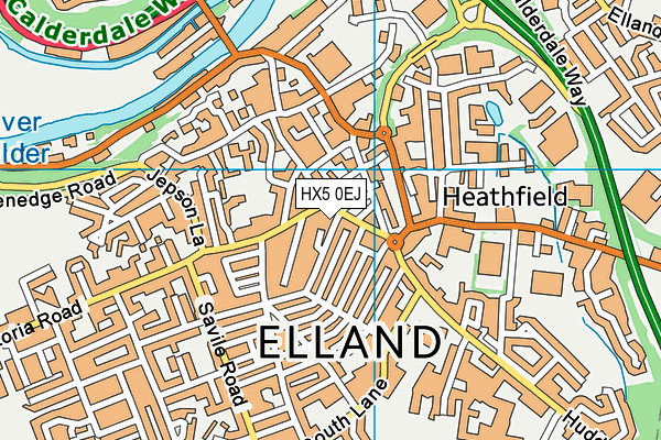 HX5 0EJ map - OS VectorMap District (Ordnance Survey)