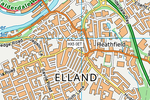 HX5 0ET map - OS VectorMap District (Ordnance Survey)