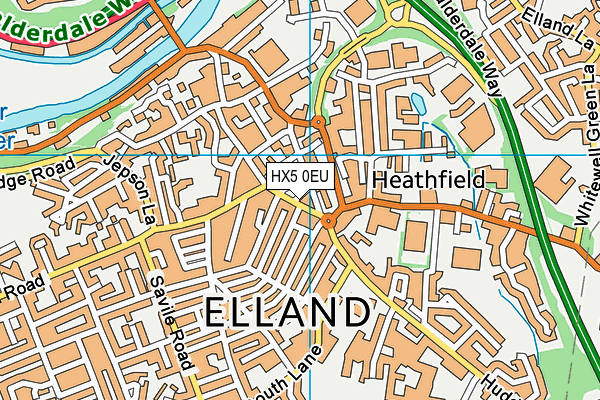 HX5 0EU map - OS VectorMap District (Ordnance Survey)