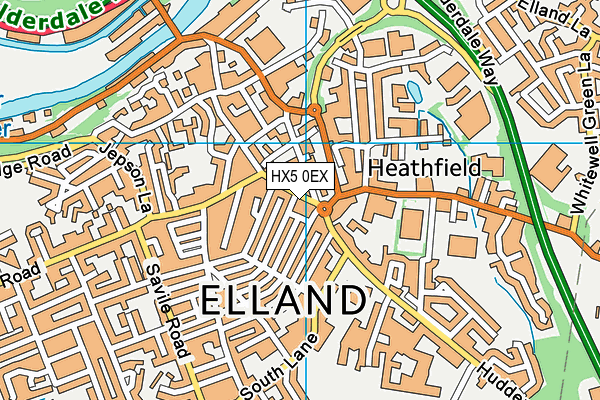 HX5 0EX map - OS VectorMap District (Ordnance Survey)