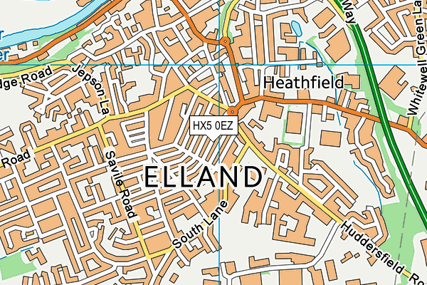 HX5 0EZ map - OS VectorMap District (Ordnance Survey)