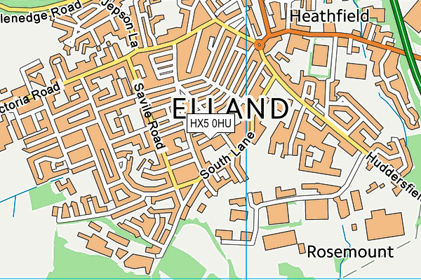 HX5 0HU map - OS VectorMap District (Ordnance Survey)