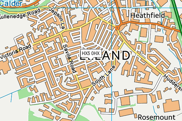 HX5 0HX map - OS VectorMap District (Ordnance Survey)