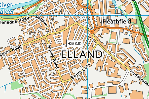 HX5 0JD map - OS VectorMap District (Ordnance Survey)