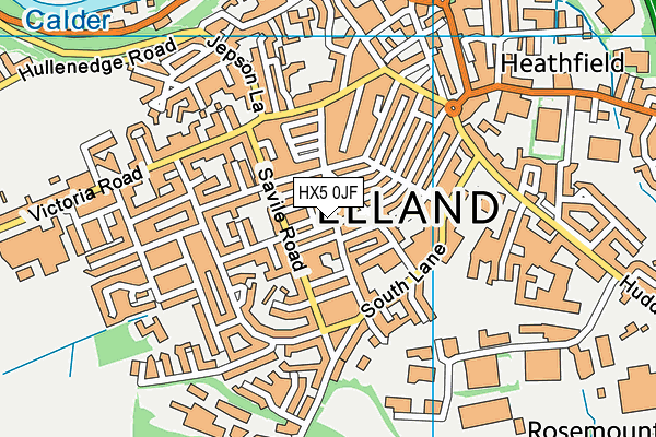 HX5 0JF map - OS VectorMap District (Ordnance Survey)