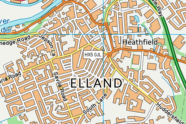 HX5 0JL map - OS VectorMap District (Ordnance Survey)