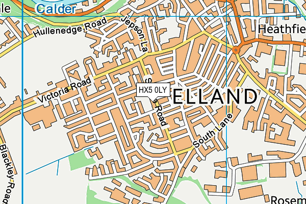 HX5 0LY map - OS VectorMap District (Ordnance Survey)