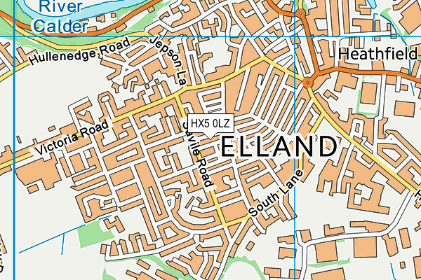 HX5 0LZ map - OS VectorMap District (Ordnance Survey)