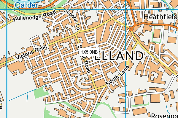 HX5 0NB map - OS VectorMap District (Ordnance Survey)